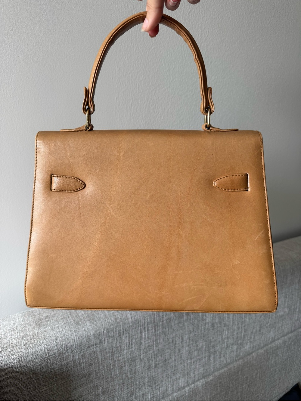 Vintage beige structured bag - Picture 2 of 6